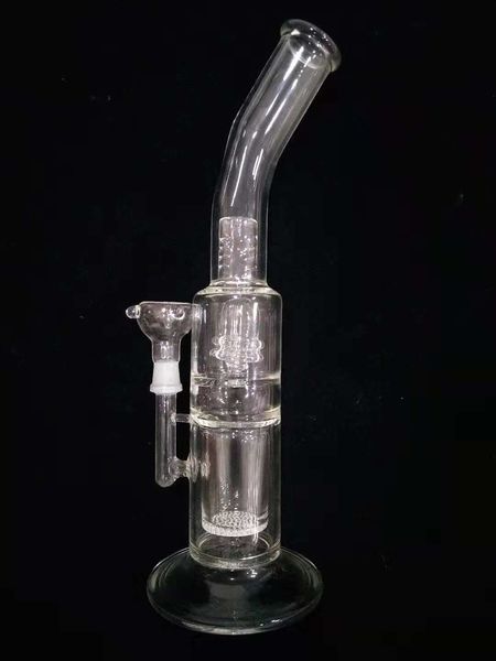 H: 39 cm hoch Grace Glass Bong „Spoiled Green/black Speranza“ Doppelbaum Perc Dome Perkolator Wasserpfeife 18 mm Kopf große Wasserpfeife 15