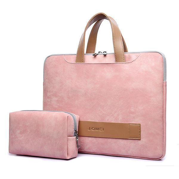 

women portafolio portable briefcase light waterproof pu leather thin notebook bag 13 13.3 14 15 15.6 inch for macbook pro case