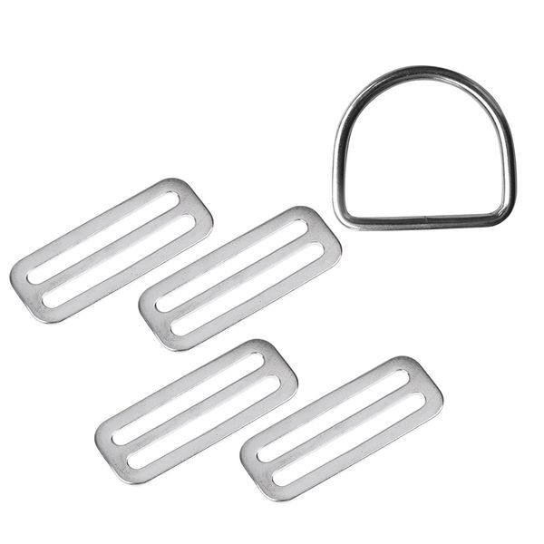 

4pcs stainless steel tri-slide buckles ser for diving weight belt d ring