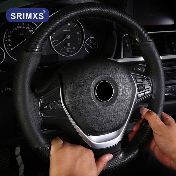 

car steering wheel covers carbon fiber breathable anti slip suitable automobiles universal steering wheels accessories