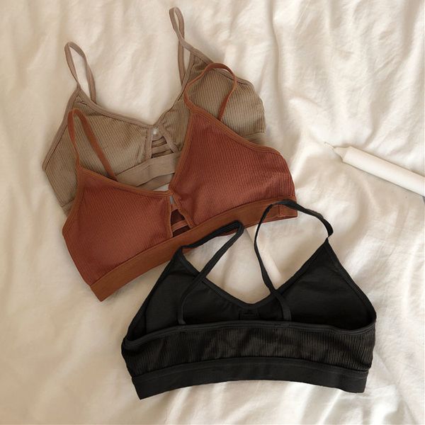 

korean-style seemless non-steel ring bra wrap-around-base camisole bra beauty back push up push-up underwear student, Red;black