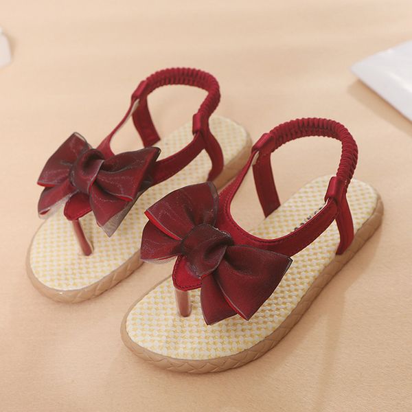 

cute bow girls princess shoes summer style sandals children casual shoes toddler kids girls beach sandals flat kids, Black;red