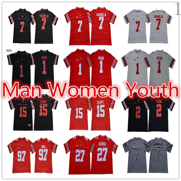

customize ohio state buckeyes 1 justin fields 2 chase young 7 dwayne haskins jr. 27 eddie george 97 nick bosa 15 elliott ncaa jerseys s-5xl, Black