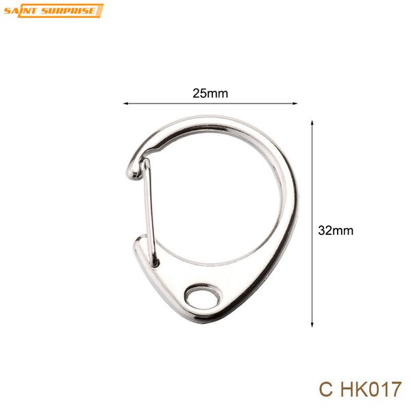 

nickel plated zinc alloy c hook shape swivel keyring keychain key ring for diy accessories chk017 25mm x 32mm, Silver