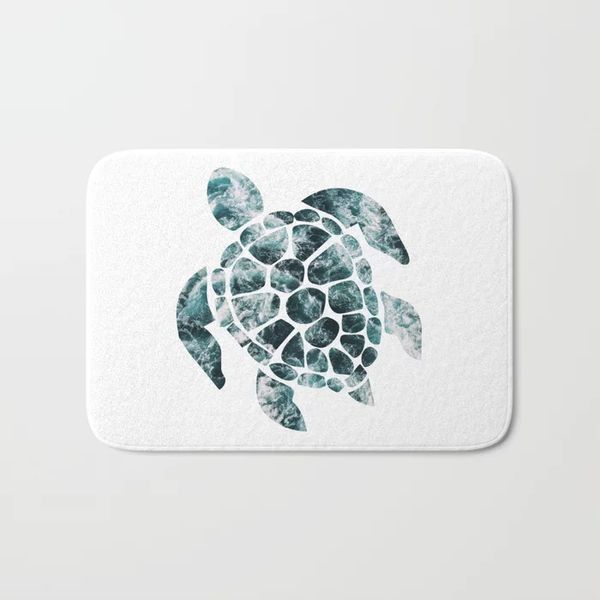 2019 Hot Bathroom Rugs Sea Turtle Turquoise Ocean Waves Bath Mat