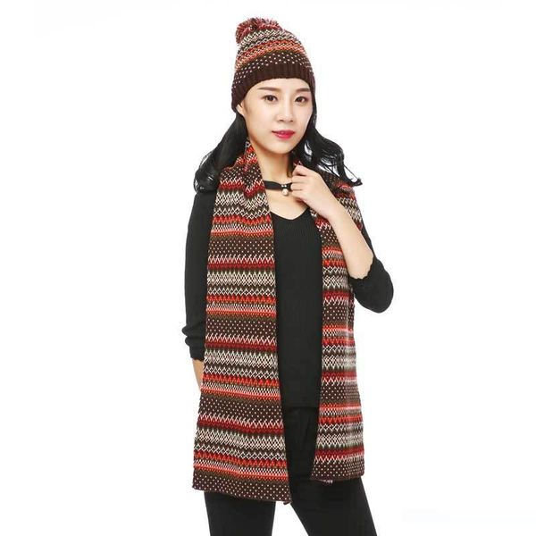 

en gros new mode hiver foret departement boheme ethnique femelle romantique laine echarpe chale two pieces of hat scarf, Blue;gray