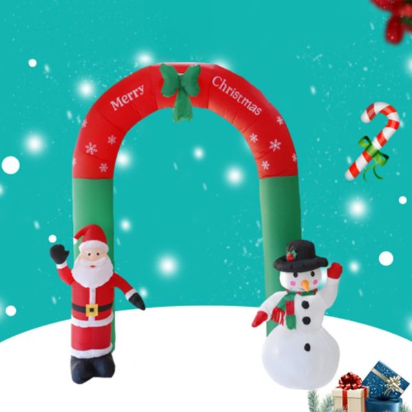 

new-2.4m inflatable arch door santa claus snowman christmas outdoor ornaments xmas new year party home shop yard garden decorati