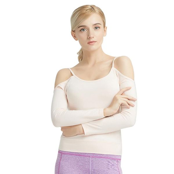 

women yoga long sleeve dancing shirt sports running (white, White;red