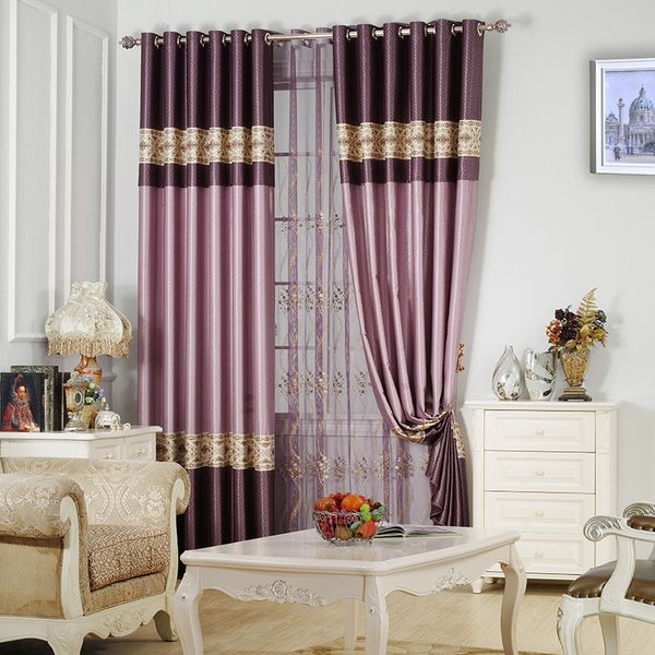 

european polyester cotton edge shading curtains for living dining room bedroom