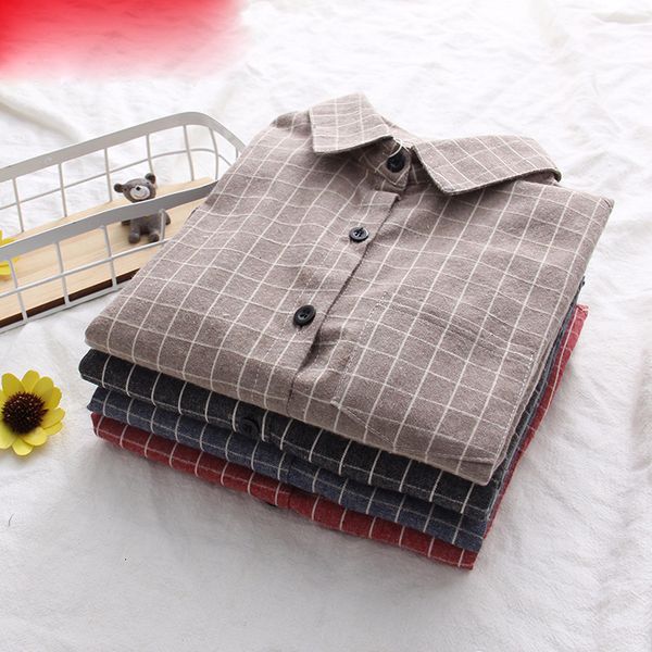 

blouse women autumn new womens plaid shirt brand cotton casual women long sleeve blouses ladies blouse kimono sleeve blusas, White