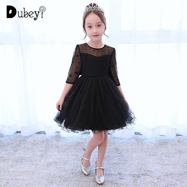 

girls new black princess dress half sleeve new years eve dress little girls clothing elegant kids dresses for, Red;yellow