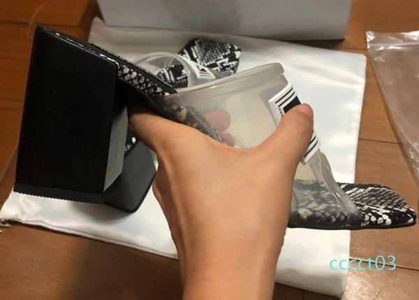 

fashion luxury designer womens pvc crystal sandals slides high heels summer indoor designer transparent crystal female slipper 42 43 ct03, Black