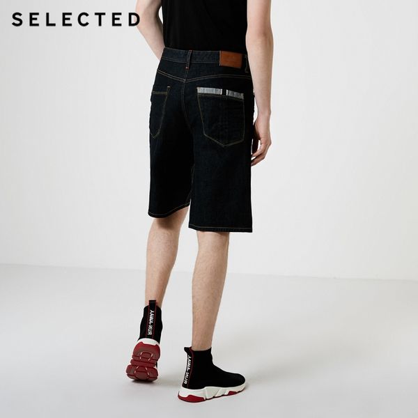

men's summer cotton-rich loose straight fit denim shorts s|4192s3505, Blue