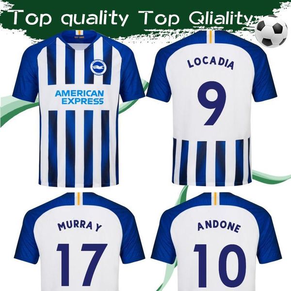 

2019 the seagulls home blue soccer jerseys 19/20 hove albion #17 murray #10 andone football shirts 2020#9 locadia soccer uniforms sales, Black