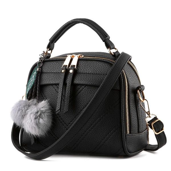 

women bag luxury handbag bolsa shoulder bag fashion small square hairball pendant designer crossbody 2020 sac a main