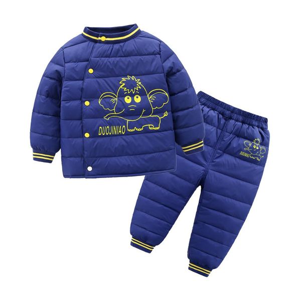 

winter boys clothing sets new kids boyscasual cotton thick down parkas suit children boys watm sports tracksuits outfits 2-6y, White