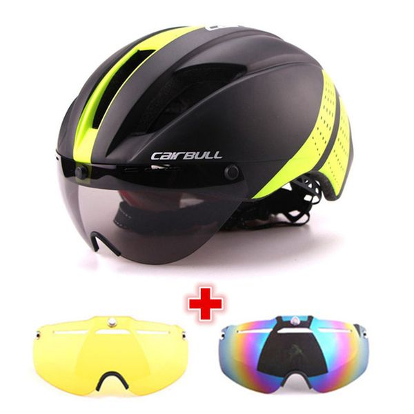 

3 lens 280g aero goggles bicycle helmet road bike sports safety in-mold helmet riding mens speed airo time-trial cycling