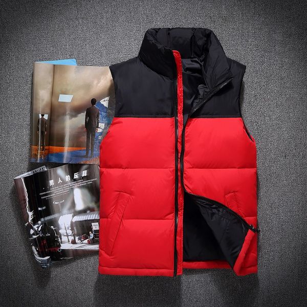 

new men's winter outdoor heavy coats north down vest outdoor lightweight jackets mens water repellent puffer face vests s-xxl, Black;white