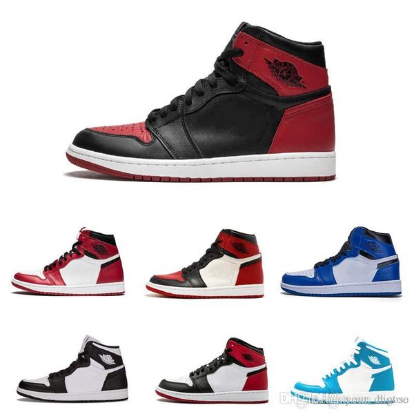 

wholesale 1 high og men basketball shoes women sneakers red white black orange unc 36-45