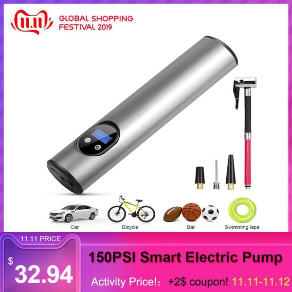 

electric portable car bicycle bike pump 150psi smart electric pump auto off bicycle tire tyre car charger