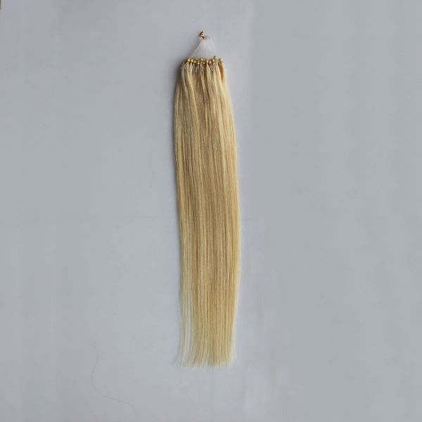 Estensione brasiliana dei capelli con micro anello dritto 100g Estensioni dei capelli con micro perline Remy 1 g/filo Micro Link Salone di capelli umani