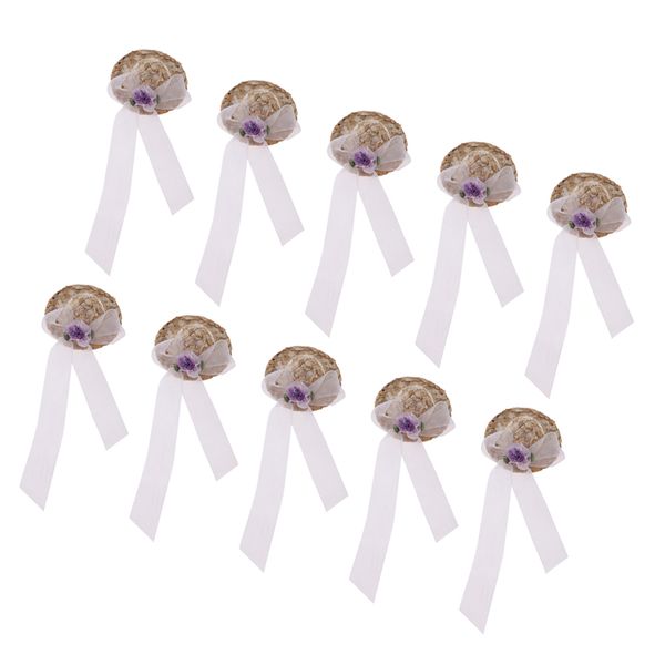 

10шт fahion соломы bowler bowknot кукла hat cap для 1/6 куклы 30см куклы рдц