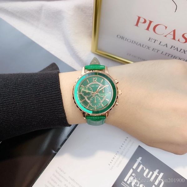 

2020 fashion lady watch women watch genuine leather black green pink wristwatch relogio feminino luxury watch casual new style, Slivery;brown