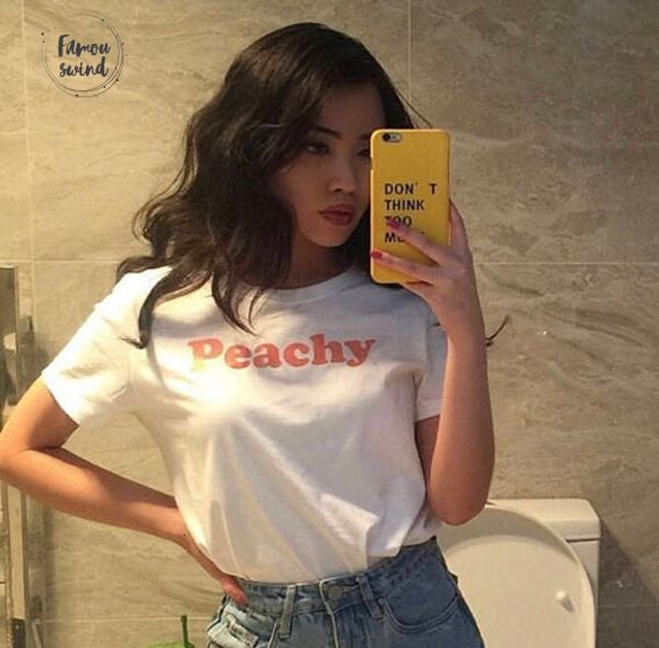 

персиковый red letters tshirt печати футболка мода женщины хлопок одежда tumblr футболка для женщин топы unisex graphic tee, White