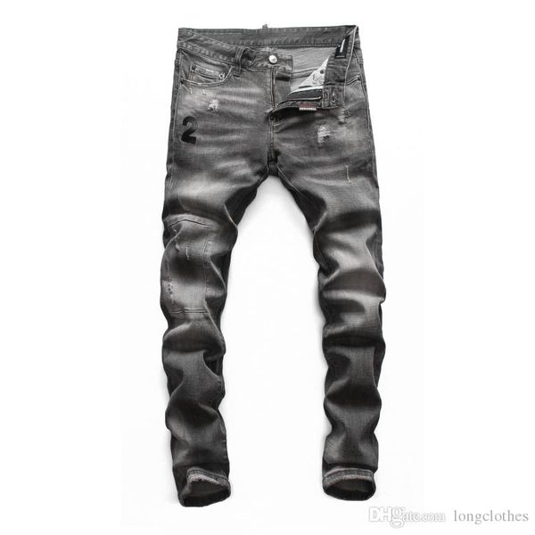 

luxury jeans version 2020 men selvedge zipper destroyed tour pants skinny jeans blue jean slim fit mens pants
