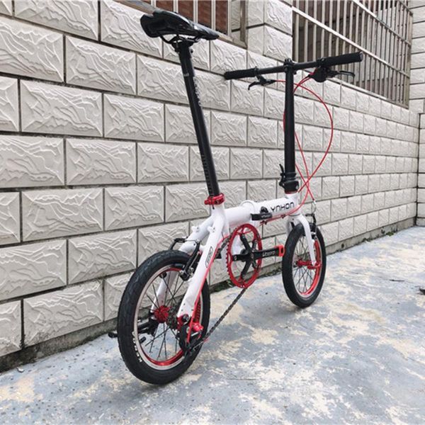 

bikes ynhon folding bike aluminun alloy 412 14/16 inch single-speed outside three-speed kid children's bicycle mini modification