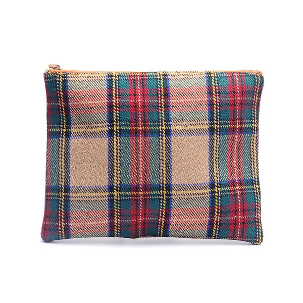 

green plaid designer cosmetic bag herringbone makeup bags houndstoothtoiletry bags 3 colors winter women handbag dom106405