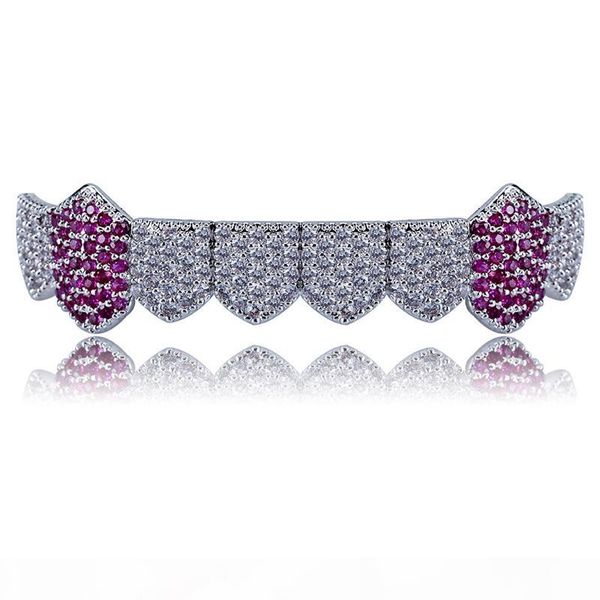 

18k позолоченный красочные cz hip hop grillz циркон micro pave стоматологическая грили горячая мода мужчины женщины, Black