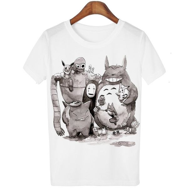 

womens designer clothing women tshirt new cute totoro t shirt women cartoon 3d harajuku casual tees blusa o neck short camisetas g, White