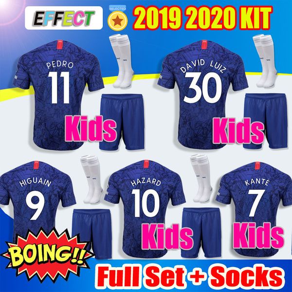 

Новый 2019 2020 HAZARD Детские футбольные майки 19 20 Молодежные комплекты для мальчиков Джерси GIROUD MARCOS PULISIC ALONSO HIGUAIN Футбольные майки Kit Socks