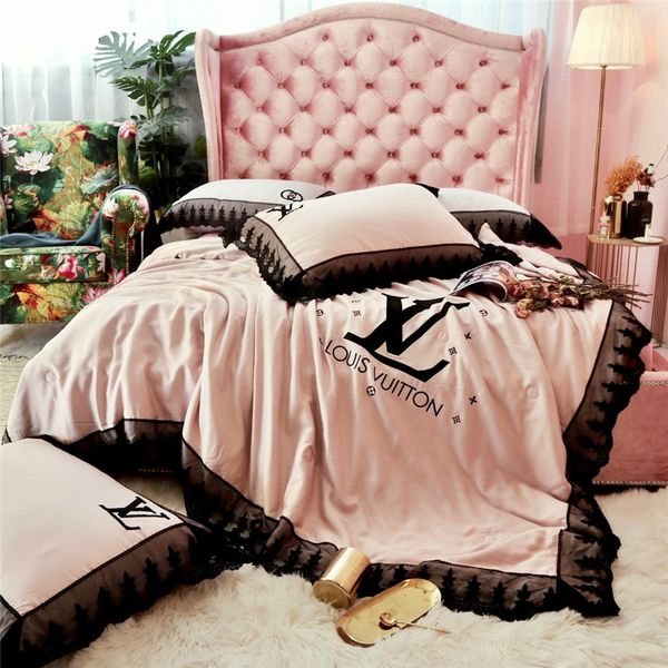 2019 L Embroidery Letters Comforter Queen Size 2 2 3m Pink