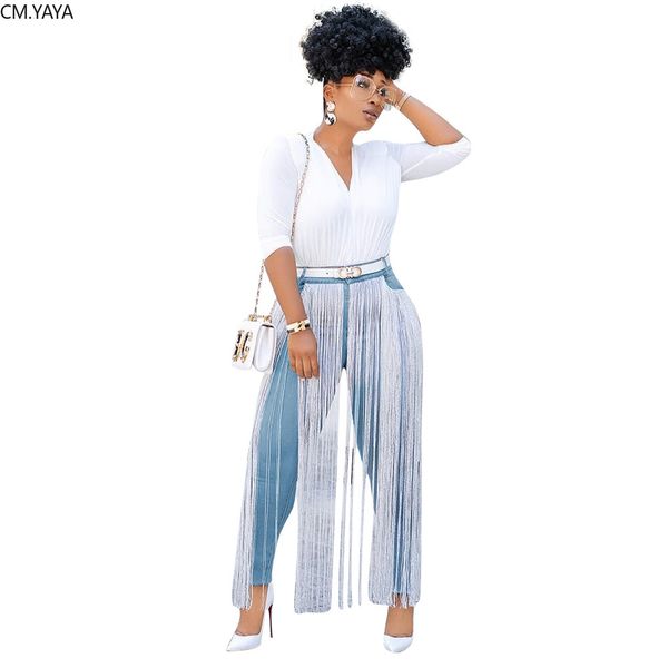 

2019 women new autumn tassel splicing skinny pencil classic jeans fashion vintage bodycon denim long pants trousers glb727, Blue