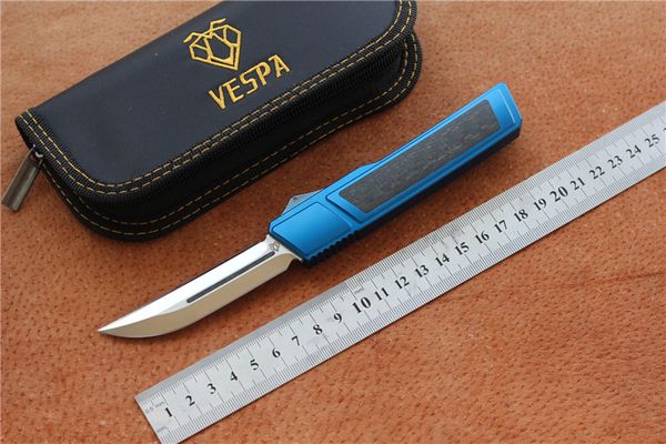 

Высокое качество VESPA Потрошитель нож M390 сатин лезвия Ручка: 7075Aluminum + CF, Открытый выживания кемпинга ножи EDC инструменты