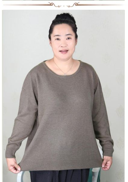 

plus size women clothing 5xl 6xl7xl 8xl 9xl large size middle aged clothes mother cashmere sweater knitted shirt long sleeve, White;black