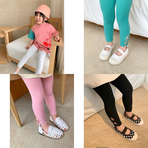 

7rfbh girls tight tight pants lace tights slim summer clothes 2020 western style children's leggings solid color feet linen lace women, Blue