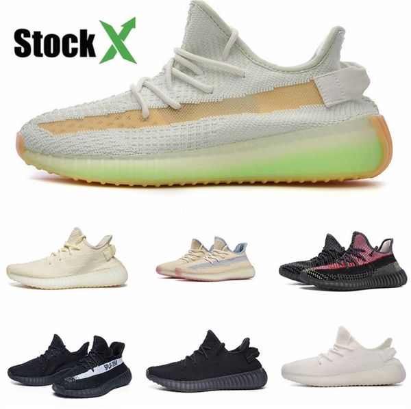 

2020 kanye west v2 brand designer running shoes zebra black white static reflective sneakers eur 35-45 without boxes #qa726