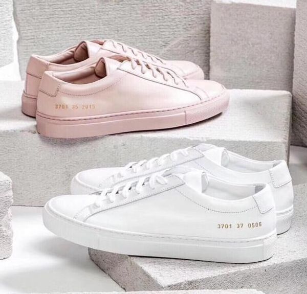 

New arrival common project by women black white low hoe men women genuine leather ca ual hoe flat chau ure femme homme