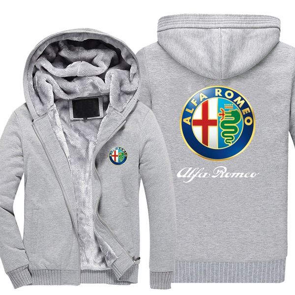 

new fashion solid 2019 alfa romeo fashion plus velvet thick hooded autumn and winter zipper cardigan jacket, Black