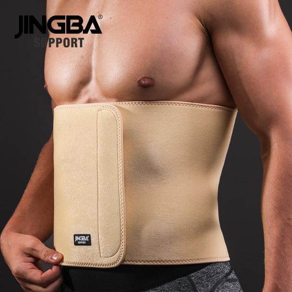 

jingba support 1pcs professional adjustable waist trimmer sweat belt sports pressurized back waist support fitness bodybuilding, Black;gray