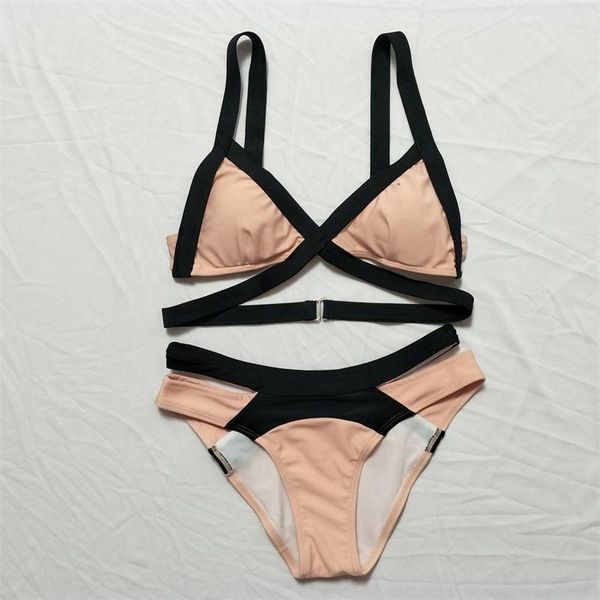 

2020 спинки сексуальный цвет соответствующие купальник бикини лента розовый сплит купальник бикини, White;black