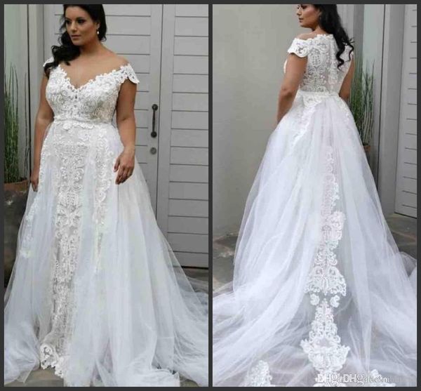 

кантри плюс размер свадебные платья прозрачное декольте с кружевными аппликациями из бисера кантри на спине покрытые пуговицами тюль длинные, White