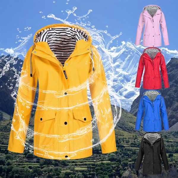 

women 5xl hiking jackets spring autumn zippered windbreaker 2019 thermal rain jacker waterproof coat outdoor rain coat outwear, Blue;black