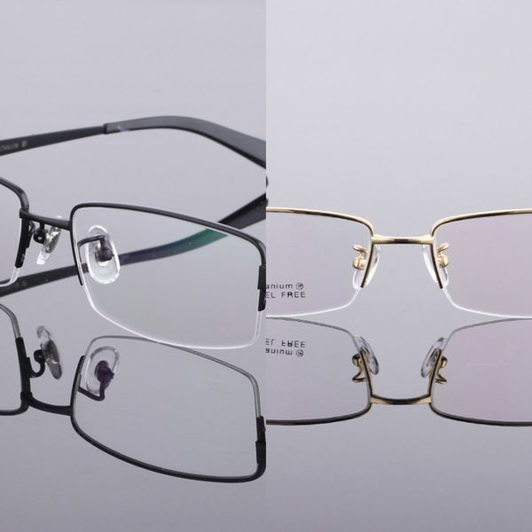 

pure titanium myopia ultra light men's business half-frame glasses frame myopia glasses 6615, Silver