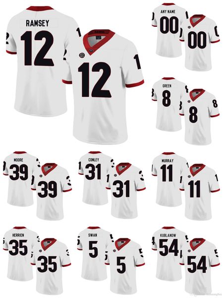 

a.j green stitched men's georgia bulldogs corey moore chris conley brian herrien brice ramsey custom 4xl college football jersey, Black