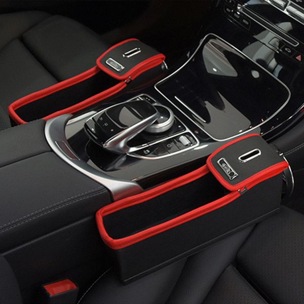

car seat crevice storage box cup pu leather drink holder organizer auto gap pocket stowing tidying for phone pad card coin case