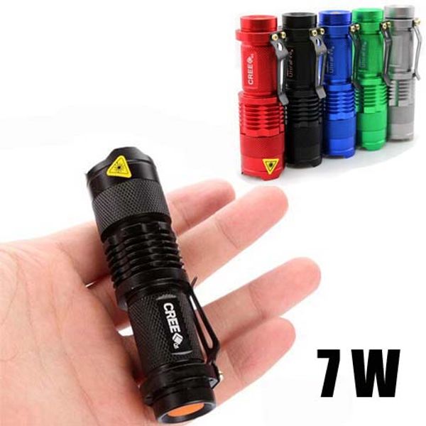 

ultrafire 7w 300lm cree q5 led zoomable mini flashlight torch lamp 14500 outdoor sports hunting light